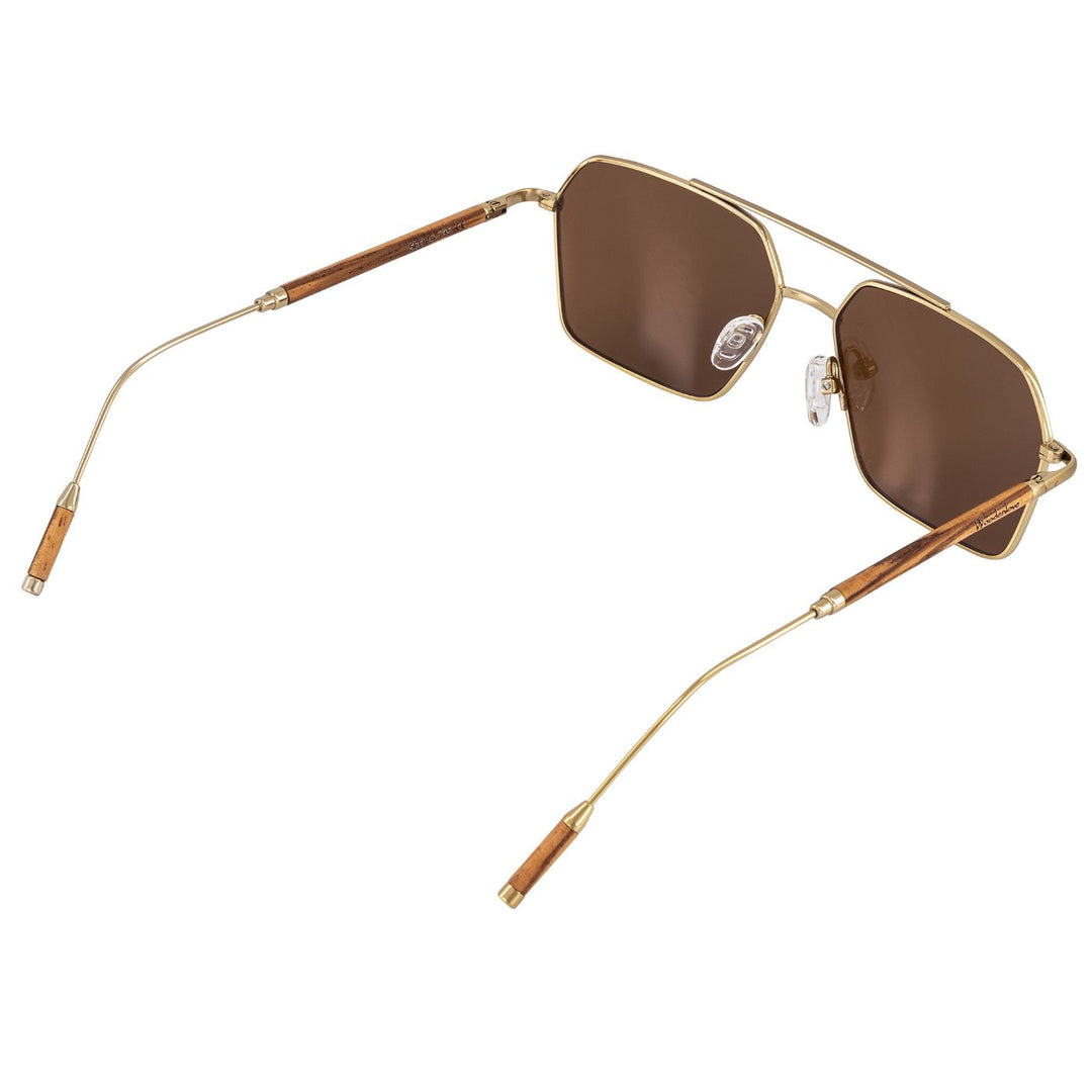Sonnenbrille aus Holz von Woodenlove Zebrano mit braunen TAC Gläsern