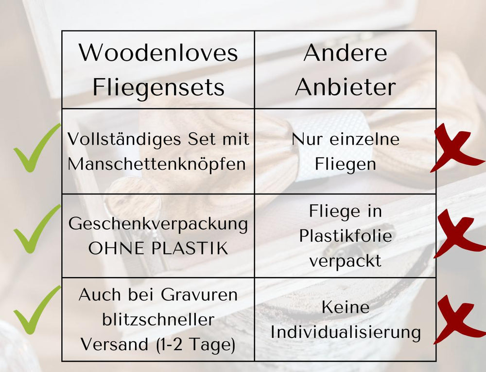 Holzfliege "Kernholz" Hell - Woodenlove