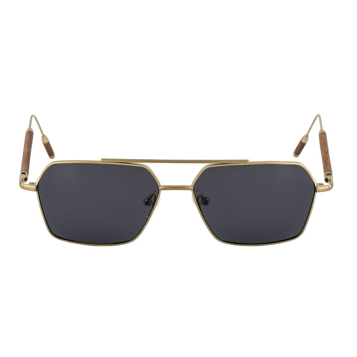 Sonnenbrille aus Walnussholz und Titaniumgestell mit Federscharnieren und UV400