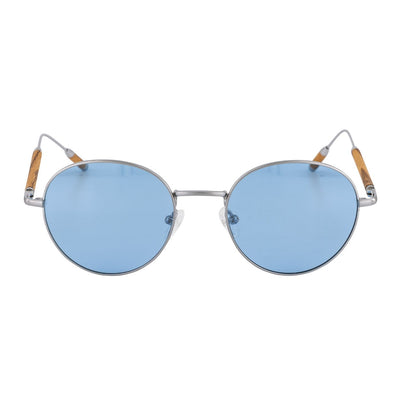 Sonnenbrille von Woodenlove mit blauen TAC Gläsern und Zebraholz