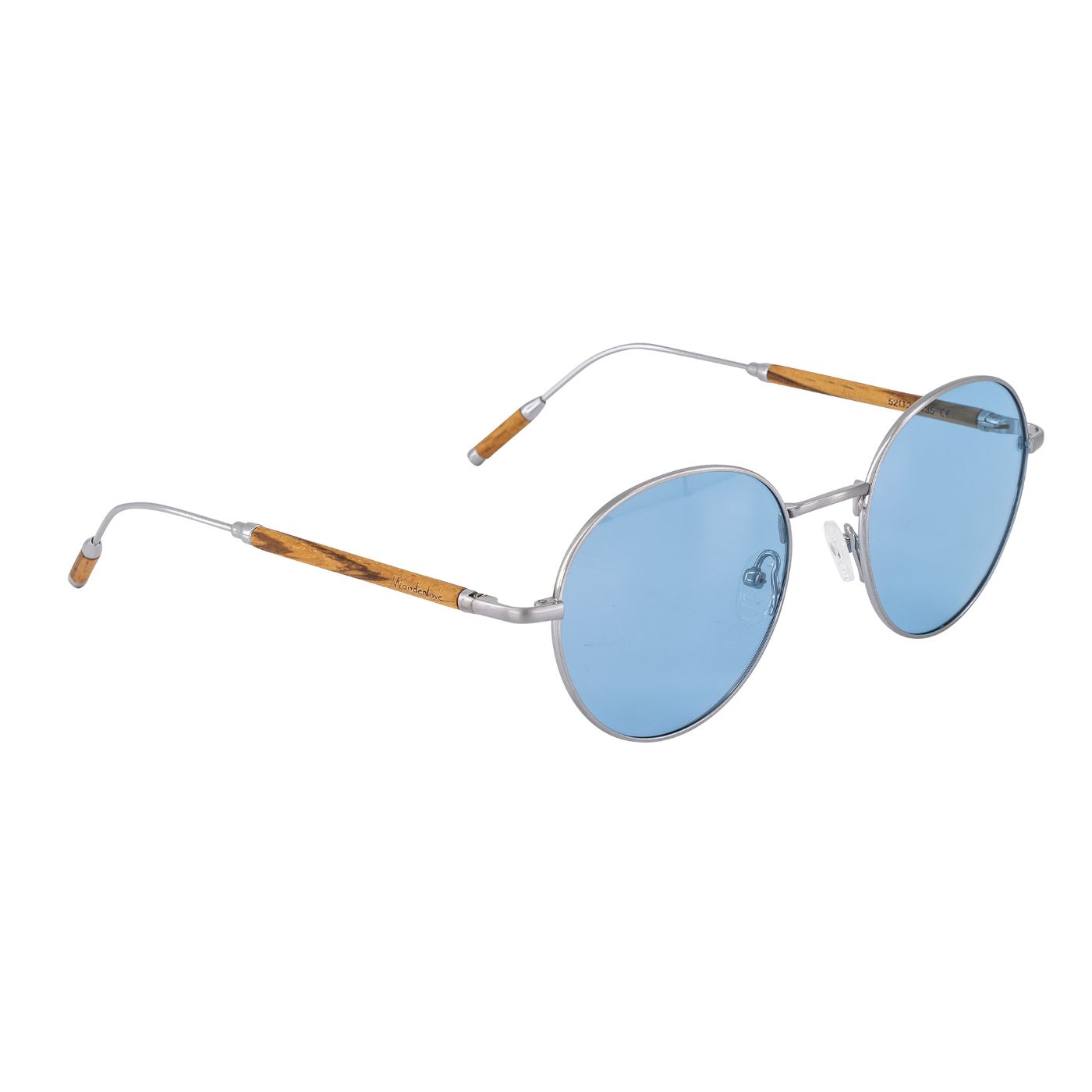 Sonnenbrille von Woodenlove mit blauen TAC Gläsern und Zebraholz
